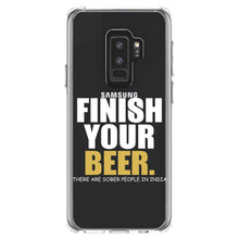 DistinctInk® Clear Shockproof Hybrid Case for Apple iPhone / Samsung Galaxy / Google Pixel - Finish Your Beer.  Sober People in India.