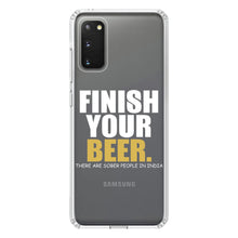 DistinctInk® Clear Shockproof Hybrid Case for Apple iPhone / Samsung Galaxy / Google Pixel - Finish Your Beer.  Sober People in India.
