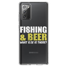 DistinctInk® Clear Shockproof Hybrid Case for Apple iPhone / Samsung Galaxy / Google Pixel - Fishing & Beer.  What Else is There?