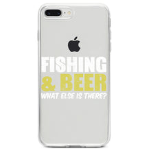 DistinctInk® Clear Shockproof Hybrid Case for Apple iPhone / Samsung Galaxy / Google Pixel - Fishing & Beer.  What Else is There?
