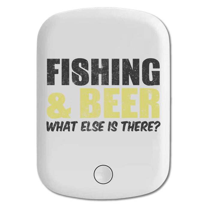 DistinctInk Magnetic Battery Pack, Wireless Portable Charger with USB-C Cable, Compatible with MagSafe iPhone 14 / 13 / 12 Series - Fishing & Beer.  What Else is There?