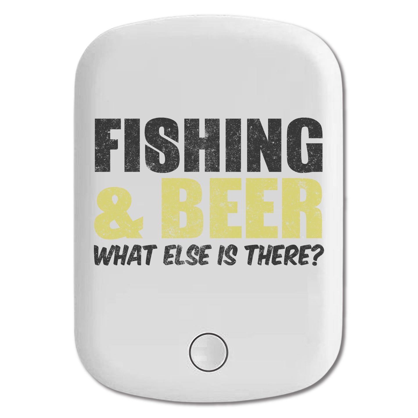 DistinctInk Magnetic Battery Pack, Wireless Portable Charger with USB-C Cable, Compatible with MagSafe iPhone 14 / 13 / 12 Series - Fishing & Beer.  What Else is There?