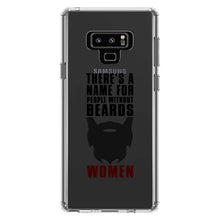 DistinctInk® Clear Shockproof Hybrid Case for Apple iPhone / Samsung Galaxy / Google Pixel - Name For People Without Beards:  Women