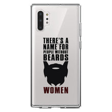 DistinctInk® Clear Shockproof Hybrid Case for Apple iPhone / Samsung Galaxy / Google Pixel - Name For People Without Beards:  Women