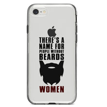 DistinctInk® Clear Shockproof Hybrid Case for Apple iPhone / Samsung Galaxy / Google Pixel - Name For People Without Beards:  Women