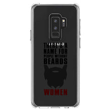 DistinctInk® Clear Shockproof Hybrid Case for Apple iPhone / Samsung Galaxy / Google Pixel - Name For People Without Beards:  Women