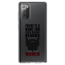 DistinctInk® Clear Shockproof Hybrid Case for Apple iPhone / Samsung Galaxy / Google Pixel - Name For People Without Beards:  Women
