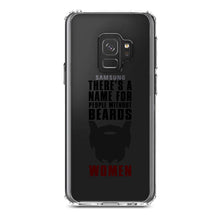 DistinctInk® Clear Shockproof Hybrid Case for Apple iPhone / Samsung Galaxy / Google Pixel - Name For People Without Beards:  Women