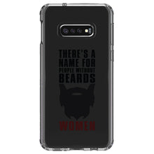 DistinctInk® Clear Shockproof Hybrid Case for Apple iPhone / Samsung Galaxy / Google Pixel - Name For People Without Beards:  Women