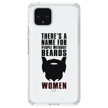 DistinctInk® Clear Shockproof Hybrid Case for Apple iPhone / Samsung Galaxy / Google Pixel - Name For People Without Beards:  Women