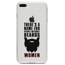DistinctInk® Clear Shockproof Hybrid Case for Apple iPhone / Samsung Galaxy / Google Pixel - Name For People Without Beards:  Women