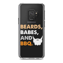 DistinctInk® Clear Shockproof Hybrid Case for Apple iPhone / Samsung Galaxy / Google Pixel - Beards, Babes And BBQ