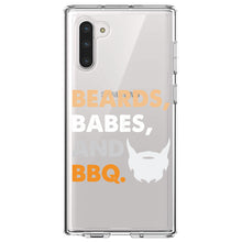 DistinctInk® Clear Shockproof Hybrid Case for Apple iPhone / Samsung Galaxy / Google Pixel - Beards, Babes And BBQ