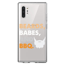 DistinctInk® Clear Shockproof Hybrid Case for Apple iPhone / Samsung Galaxy / Google Pixel - Beards, Babes And BBQ