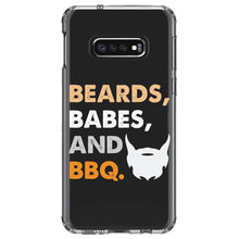 DistinctInk® Clear Shockproof Hybrid Case for Apple iPhone / Samsung Galaxy / Google Pixel - Beards, Babes And BBQ