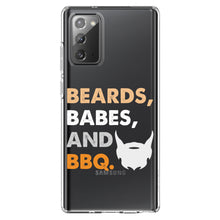 DistinctInk® Clear Shockproof Hybrid Case for Apple iPhone / Samsung Galaxy / Google Pixel - Beards, Babes And BBQ
