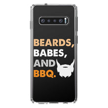 DistinctInk® Clear Shockproof Hybrid Case for Apple iPhone / Samsung Galaxy / Google Pixel - Beards, Babes And BBQ
