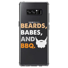 DistinctInk® Clear Shockproof Hybrid Case for Apple iPhone / Samsung Galaxy / Google Pixel - Beards, Babes And BBQ