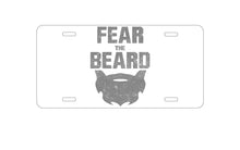DistinctInk Custom Aluminum Decorative Vanity Front License Plate - Fear the Beard