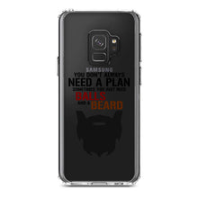 DistinctInk® Clear Shockproof Hybrid Case for Apple iPhone / Samsung Galaxy / Google Pixel - Don't Always Need a Plan Just Balls & A Beard