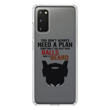 DistinctInk® Clear Shockproof Hybrid Case for Apple iPhone / Samsung Galaxy / Google Pixel - Don't Always Need a Plan Just Balls & A Beard