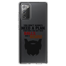 DistinctInk® Clear Shockproof Hybrid Case for Apple iPhone / Samsung Galaxy / Google Pixel - Don't Always Need a Plan Just Balls & A Beard