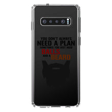 DistinctInk® Clear Shockproof Hybrid Case for Apple iPhone / Samsung Galaxy / Google Pixel - Don't Always Need a Plan Just Balls & A Beard