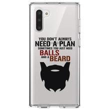 DistinctInk® Clear Shockproof Hybrid Case for Apple iPhone / Samsung Galaxy / Google Pixel - Don't Always Need a Plan Just Balls & A Beard