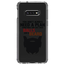 DistinctInk® Clear Shockproof Hybrid Case for Apple iPhone / Samsung Galaxy / Google Pixel - Don't Always Need a Plan Just Balls & A Beard