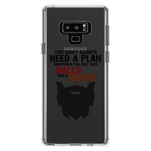 DistinctInk® Clear Shockproof Hybrid Case for Apple iPhone / Samsung Galaxy / Google Pixel - Don't Always Need a Plan Just Balls & A Beard