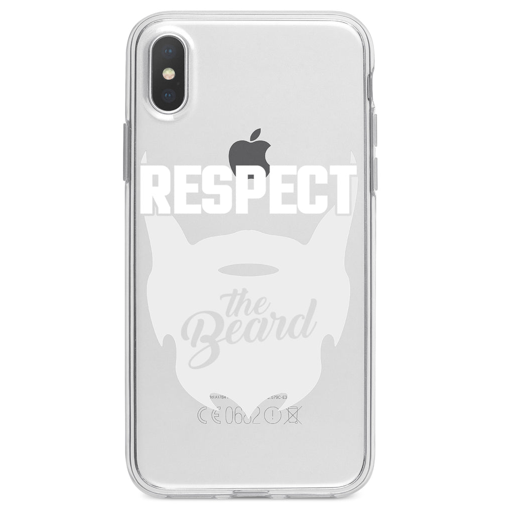 Respect the Beard Clear Shockproof iPhone Case, view 3