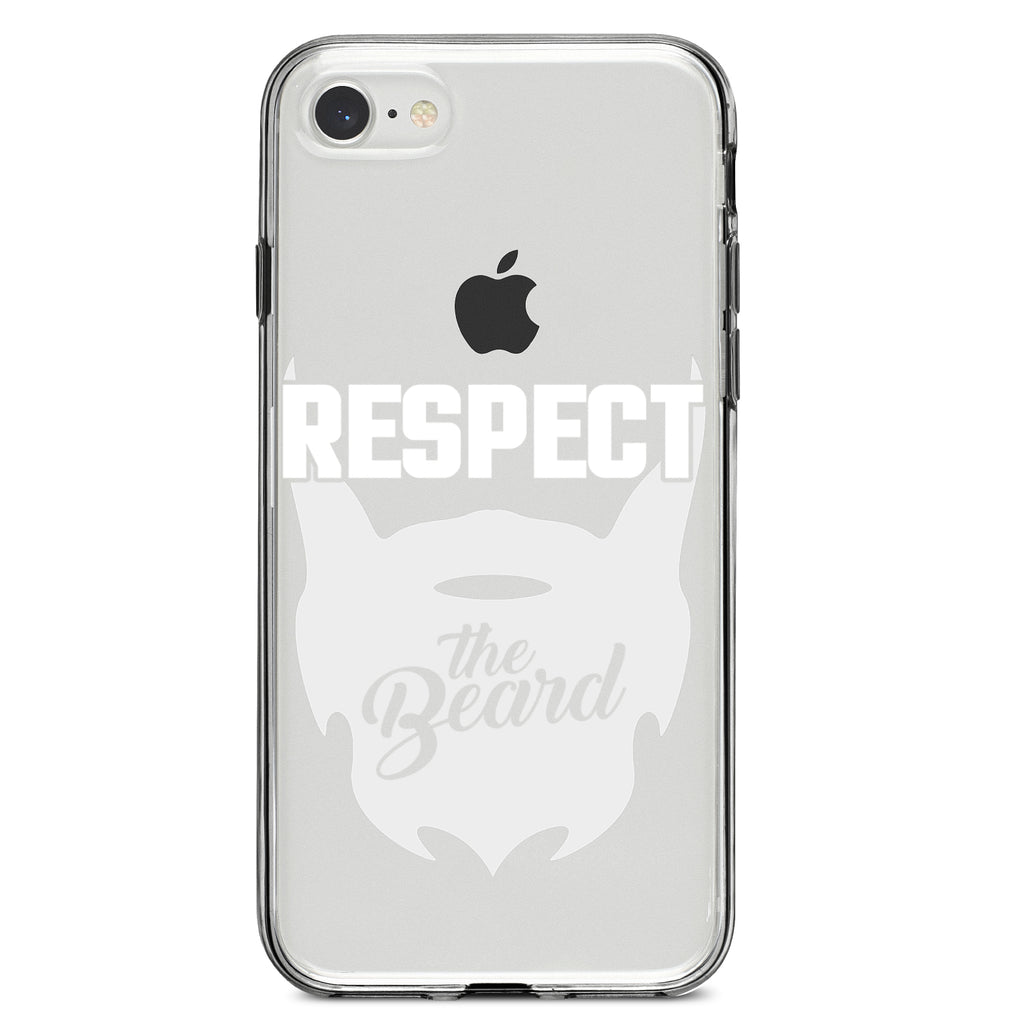 Respect the Beard Clear Shockproof iPhone Case, view 5