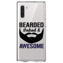 DistinctInk® Clear Shockproof Hybrid Case for Apple iPhone / Samsung Galaxy / Google Pixel - Bearded Inked & Awesome