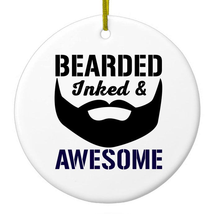 Bearded Inked & Awesome Ceramic Ornament