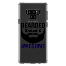 DistinctInk® Clear Shockproof Hybrid Case for Apple iPhone / Samsung Galaxy / Google Pixel - Bearded Inked & Awesome