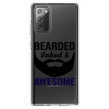 DistinctInk® Clear Shockproof Hybrid Case for Apple iPhone / Samsung Galaxy / Google Pixel - Bearded Inked & Awesome