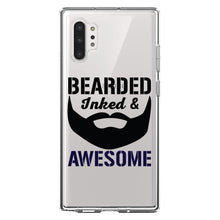 DistinctInk® Clear Shockproof Hybrid Case for Apple iPhone / Samsung Galaxy / Google Pixel - Bearded Inked & Awesome