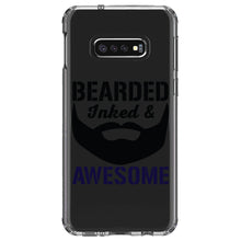 DistinctInk® Clear Shockproof Hybrid Case for Apple iPhone / Samsung Galaxy / Google Pixel - Bearded Inked & Awesome