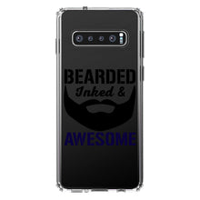 DistinctInk® Clear Shockproof Hybrid Case for Apple iPhone / Samsung Galaxy / Google Pixel - Bearded Inked & Awesome