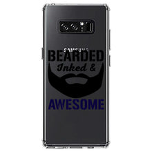 DistinctInk® Clear Shockproof Hybrid Case for Apple iPhone / Samsung Galaxy / Google Pixel - Bearded Inked & Awesome