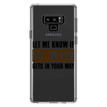 DistinctInk® Clear Shockproof Hybrid Case for Apple iPhone / Samsung Galaxy / Google Pixel - Let Me Know if My Beard Gets in Your Way