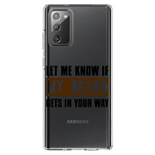 DistinctInk® Clear Shockproof Hybrid Case for Apple iPhone / Samsung Galaxy / Google Pixel - Let Me Know if My Beard Gets in Your Way