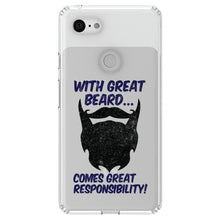 DistinctInk® Clear Shockproof Hybrid Case for Apple iPhone / Samsung Galaxy / Google Pixel - With Great Beard Comes Great Responsibility