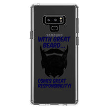DistinctInk® Clear Shockproof Hybrid Case for Apple iPhone / Samsung Galaxy / Google Pixel - With Great Beard Comes Great Responsibility