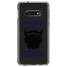 DistinctInk® Clear Shockproof Hybrid Case for Apple iPhone / Samsung Galaxy / Google Pixel - With Great Beard Comes Great Responsibility