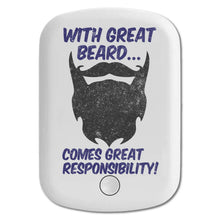 DistinctInk Magnetic Battery Pack, Wireless Portable Charger with USB-C Cable, Compatible with MagSafe iPhone 14 / 13 / 12 Series - With Great Beard Comes Great Responsibility