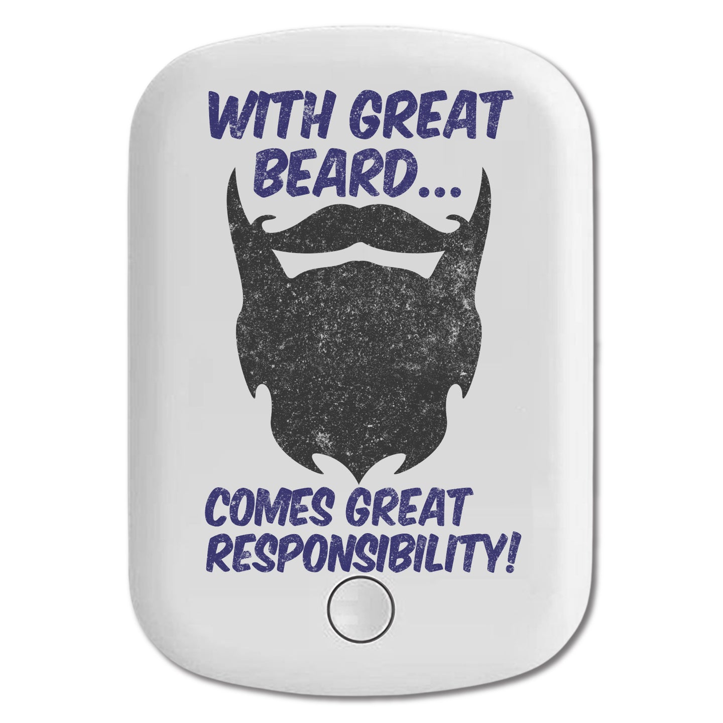 DistinctInk Magnetic Battery Pack, Wireless Portable Charger with USB-C Cable, Compatible with MagSafe iPhone 14 / 13 / 12 Series - With Great Beard Comes Great Responsibility