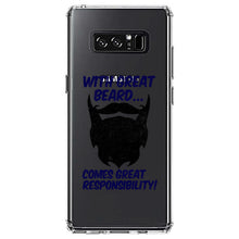 DistinctInk® Clear Shockproof Hybrid Case for Apple iPhone / Samsung Galaxy / Google Pixel - With Great Beard Comes Great Responsibility