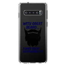 DistinctInk® Clear Shockproof Hybrid Case for Apple iPhone / Samsung Galaxy / Google Pixel - With Great Beard Comes Great Responsibility