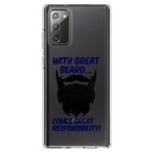 DistinctInk® Clear Shockproof Hybrid Case for Apple iPhone / Samsung Galaxy / Google Pixel - With Great Beard Comes Great Responsibility